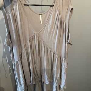 Free People Light Gray Tunic Top